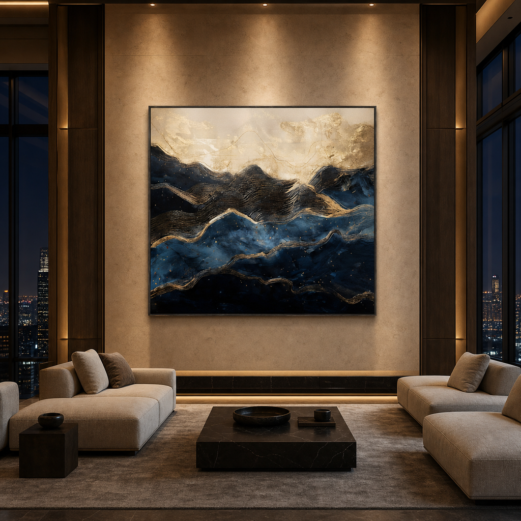 AVIORART Starlit Mountains Wall Art Canvas