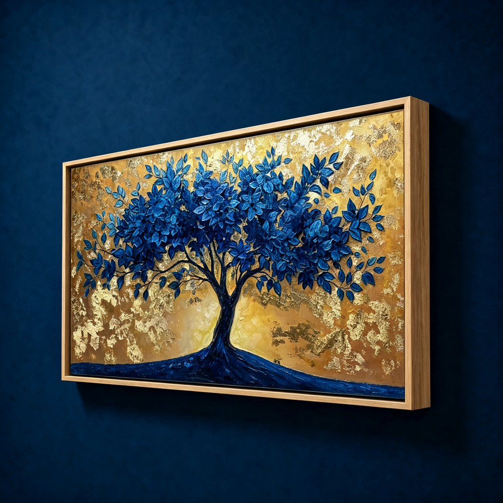 AVIORART Sun Kissed Sapphire Tree Wall Art Canvas