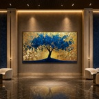 AVIORART Sun Kissed Sapphire Tree Wall Art Canvas