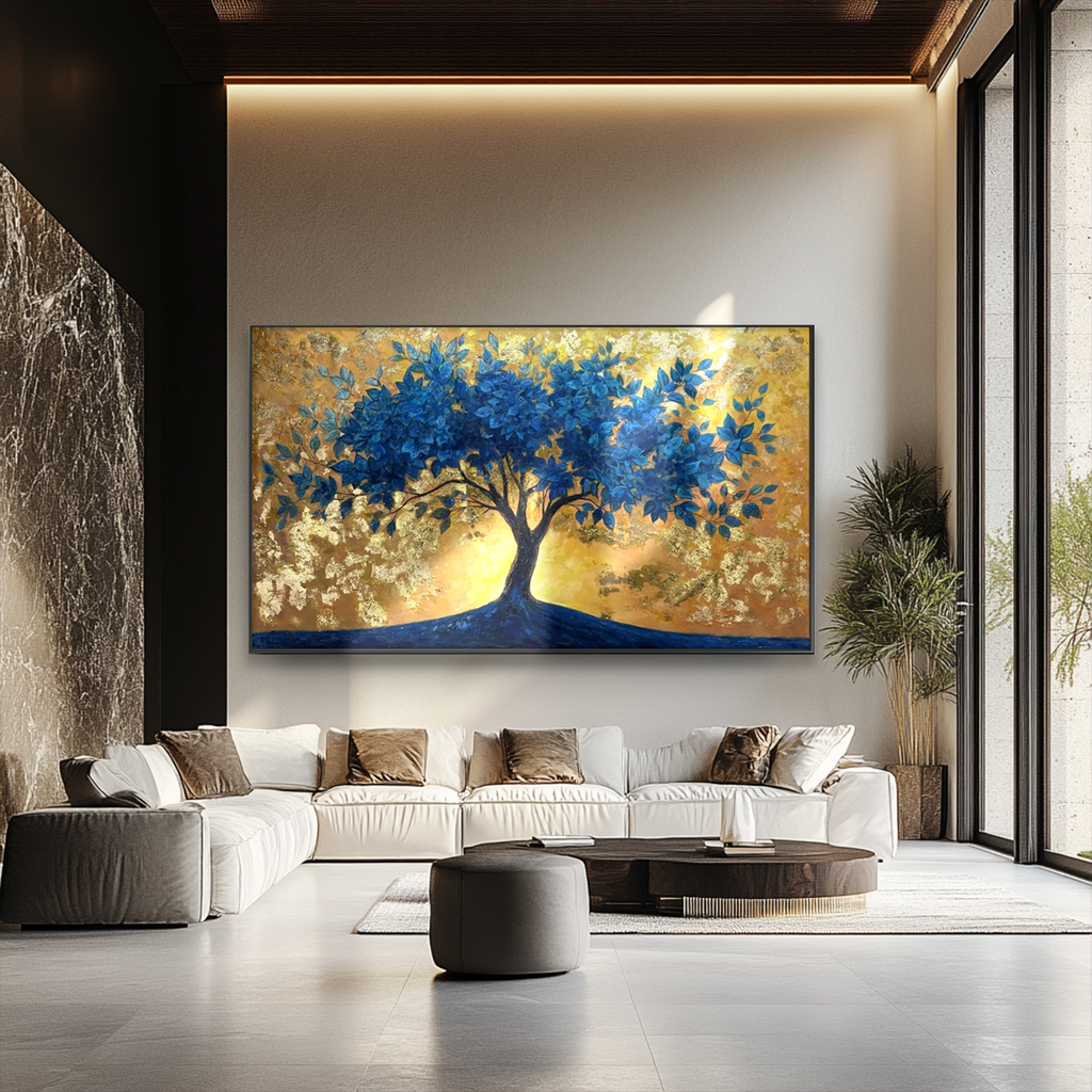 AVIORART Sun Kissed Sapphire Tree Wall Art Canvas