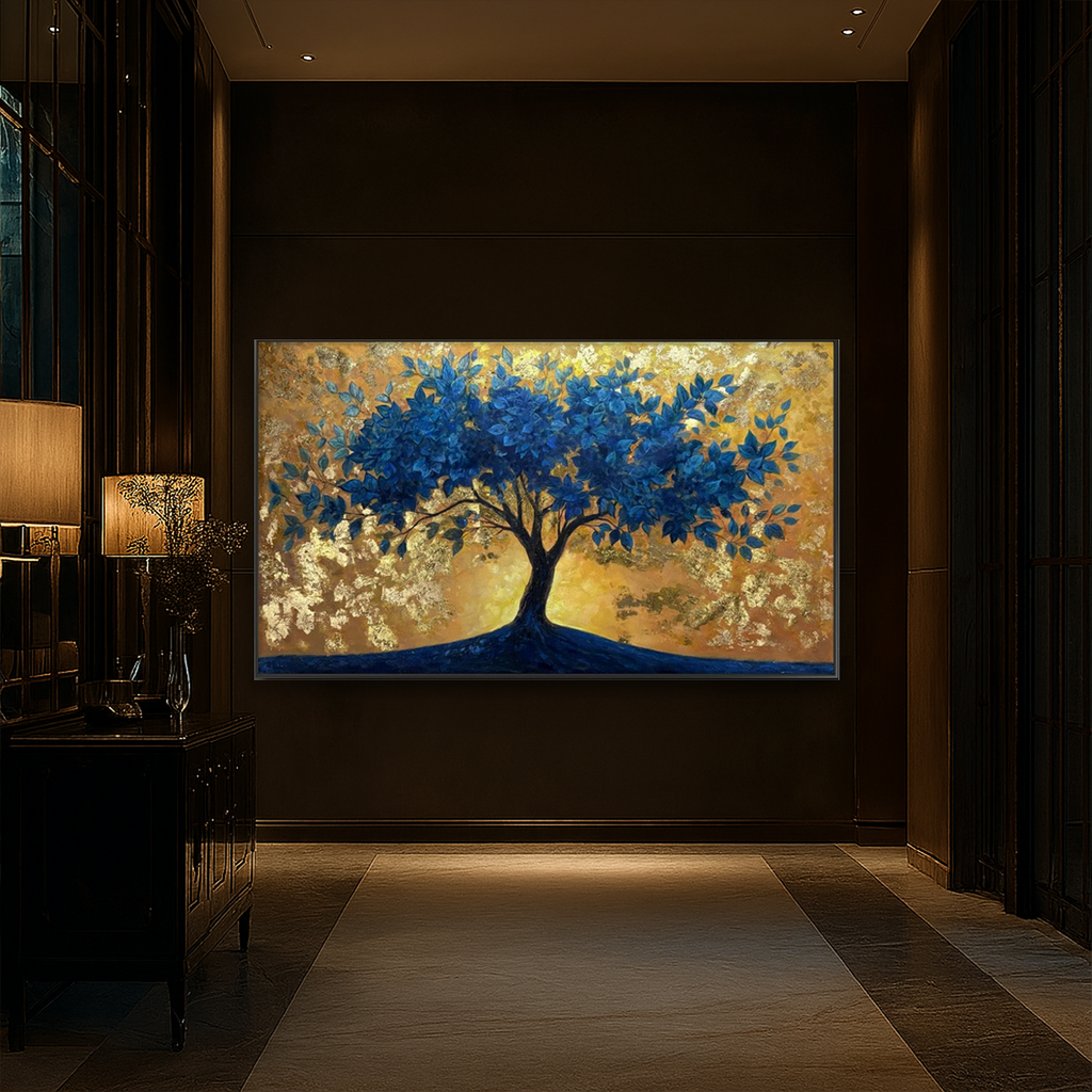 AVIORART Sun Kissed Sapphire Tree Wall Art Canvas