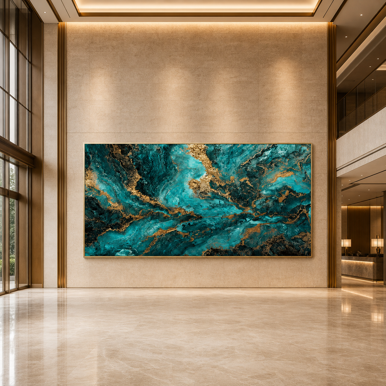 AVIORART Turquoise Waves Wall Art Canvas