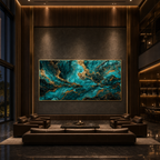 AVIORART Turquoise Waves Wall Art Canvas