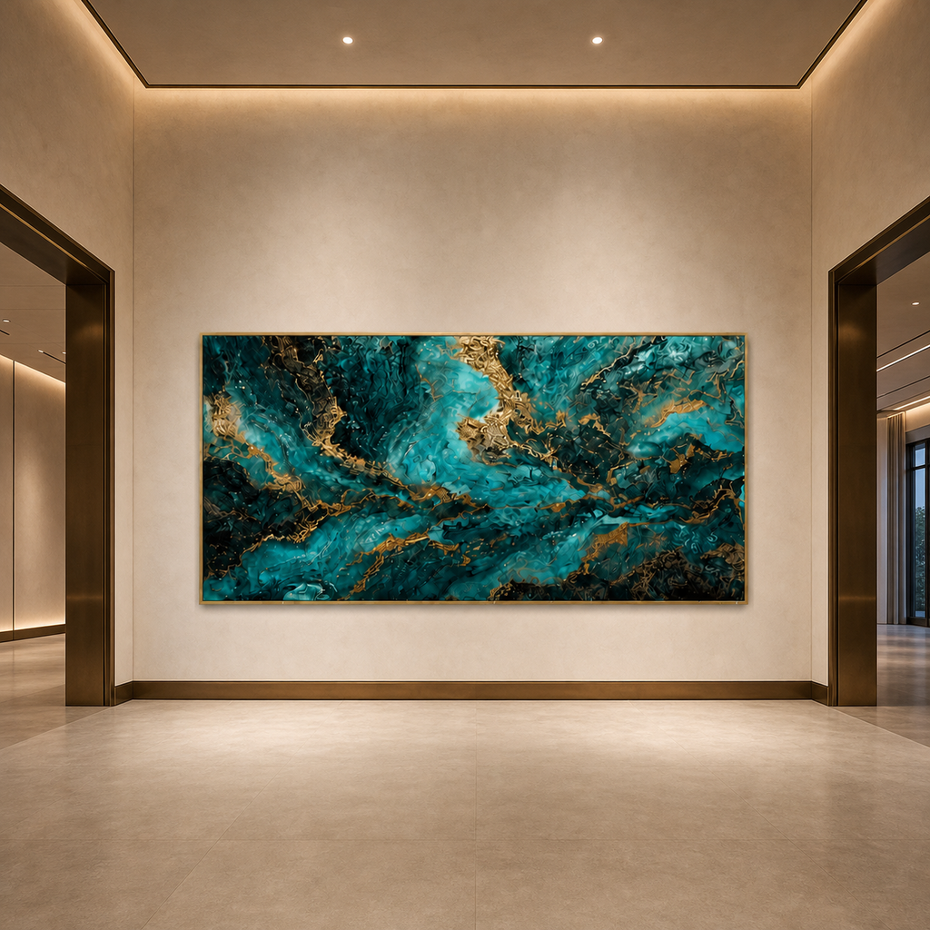 AVIORART Turquoise Waves Wall Art Canvas