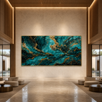 AVIORART Turquoise Waves Wall Art Canvas
