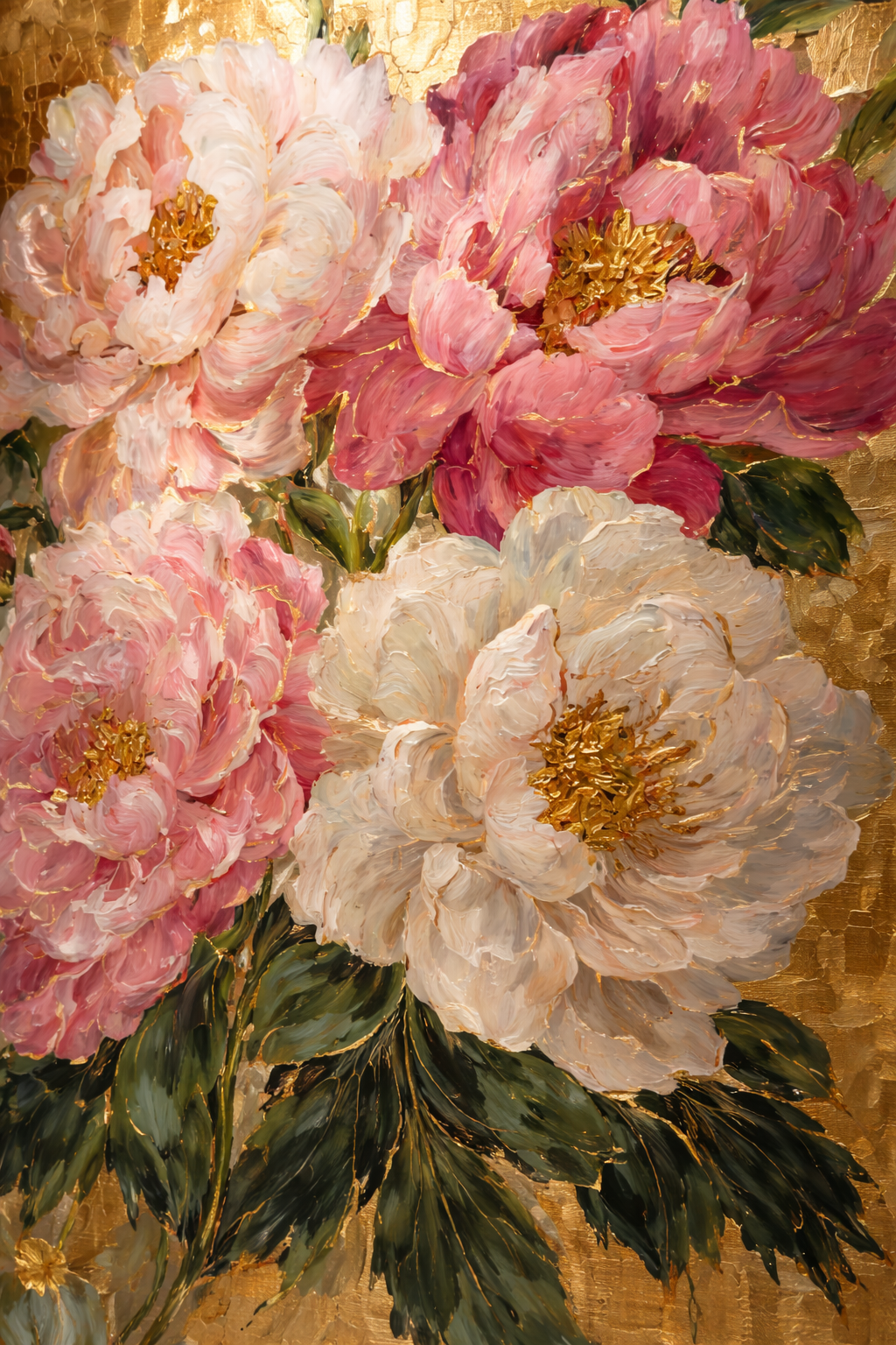 AVIORART Morning Peonies Wall Art Canvas