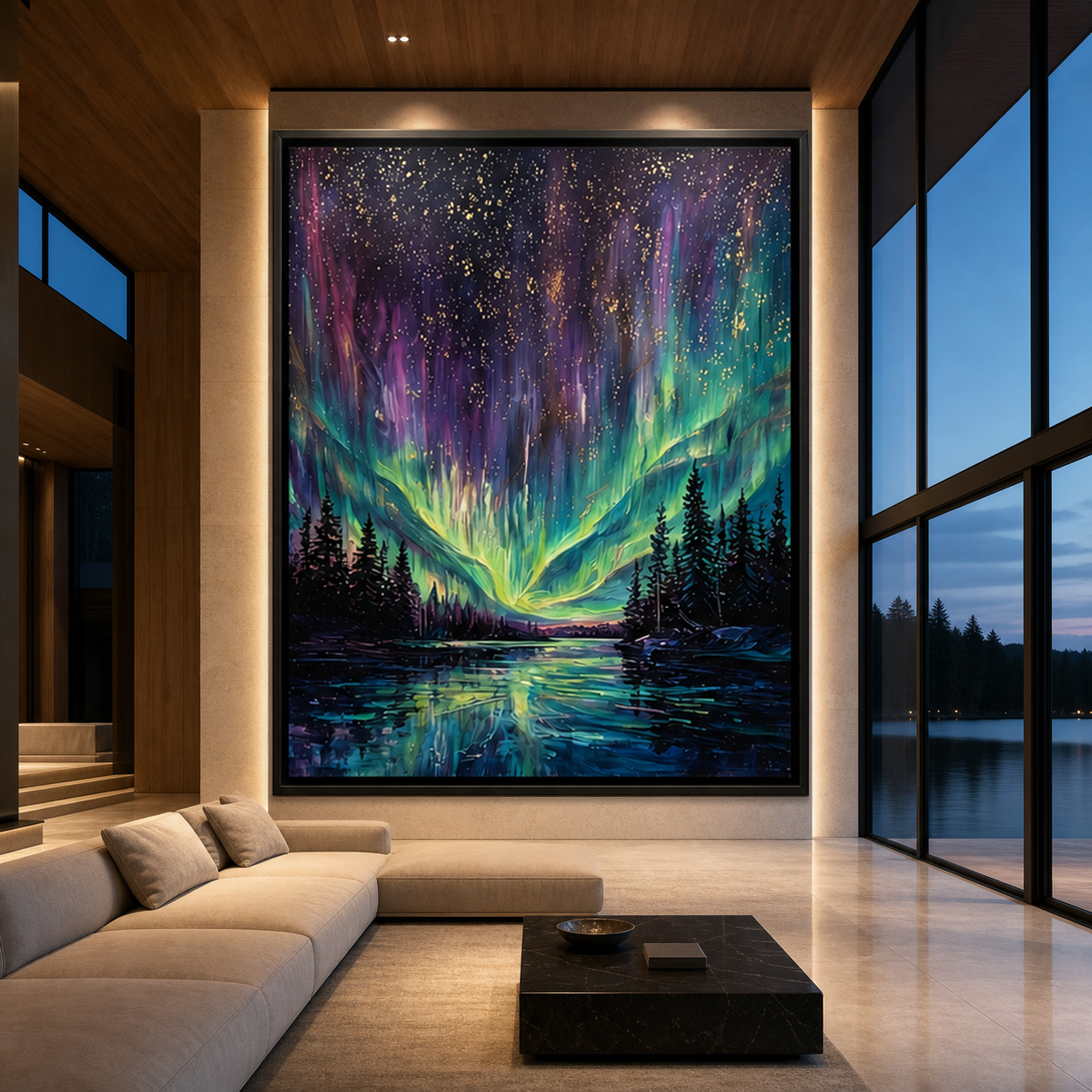 AVIORART The Glowing Lake Wall Art Canvas