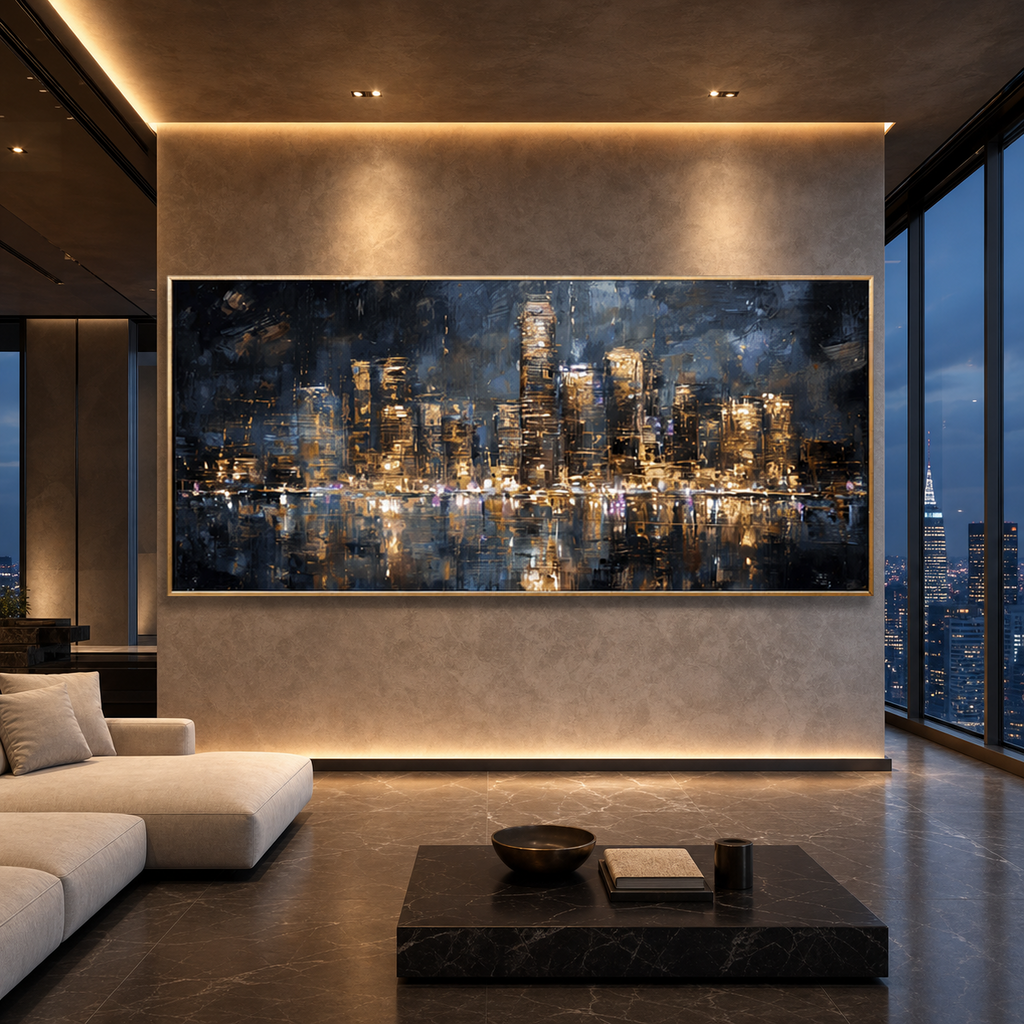 AVIORART The Golden Skyline Wall Art Canvas