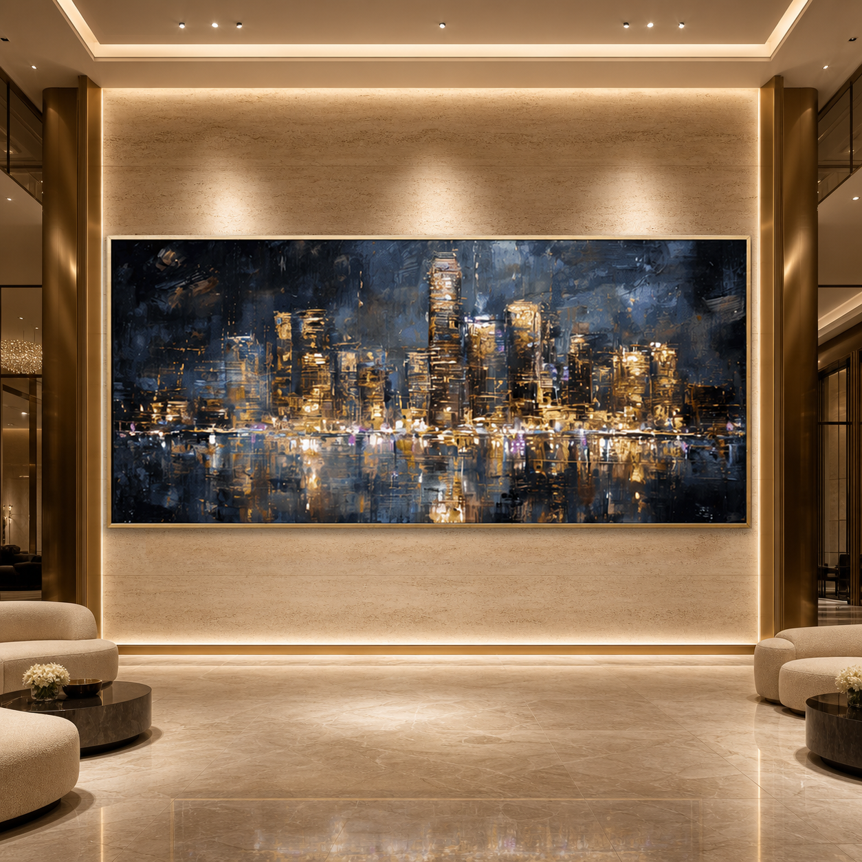 AVIORART The Golden Skyline Wall Art Canvas