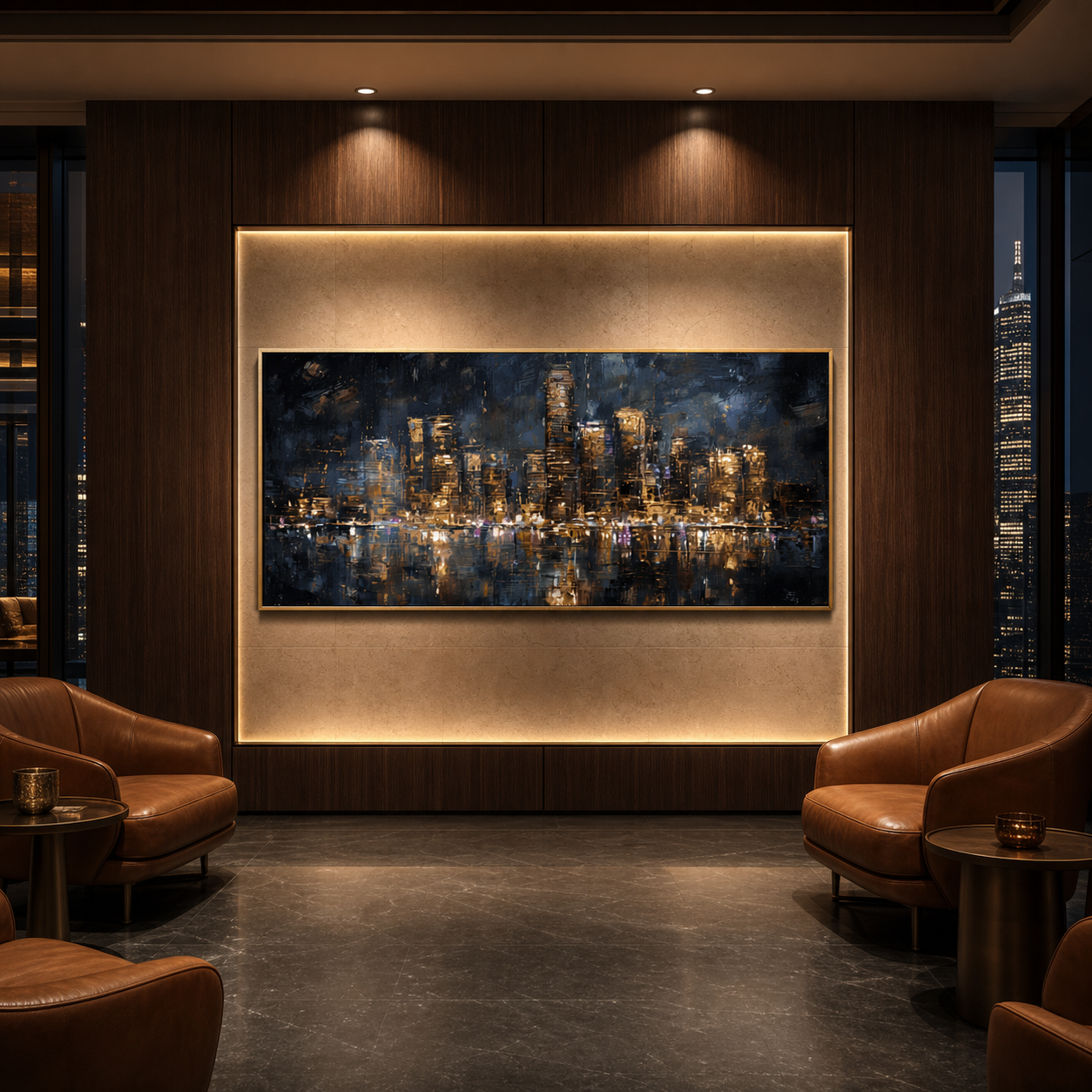 AVIORART The Golden Skyline Wall Art Canvas