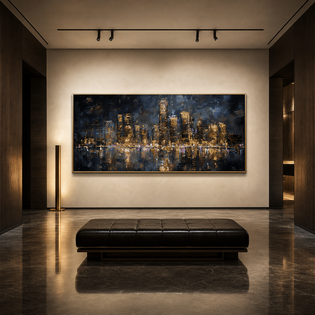 AVIORART The Golden Skyline Wall Art Canvas