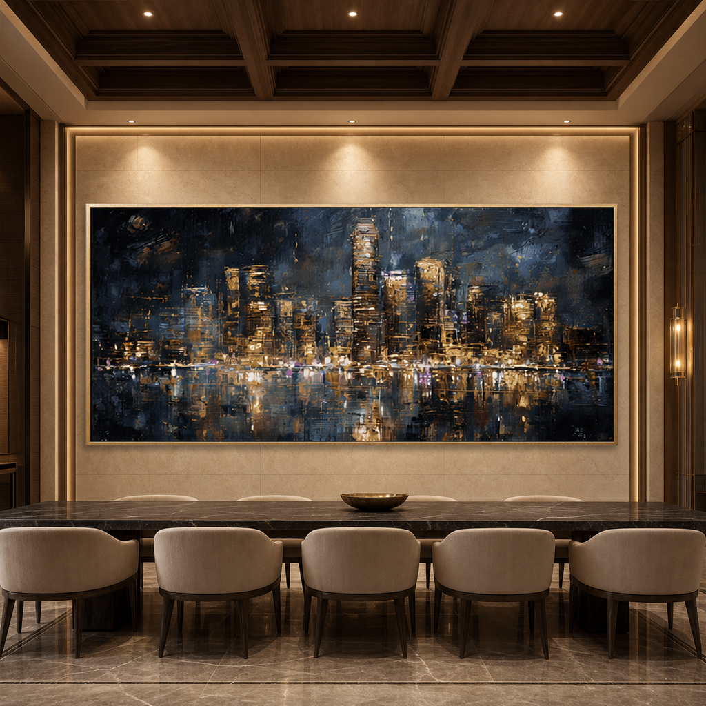 AVIORART The Golden Skyline Wall Art Canvas