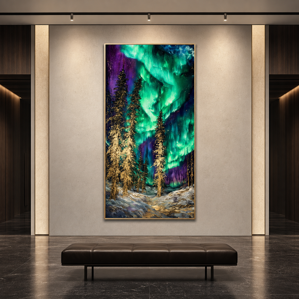AVIORART Trees Light Wall Art Canvas