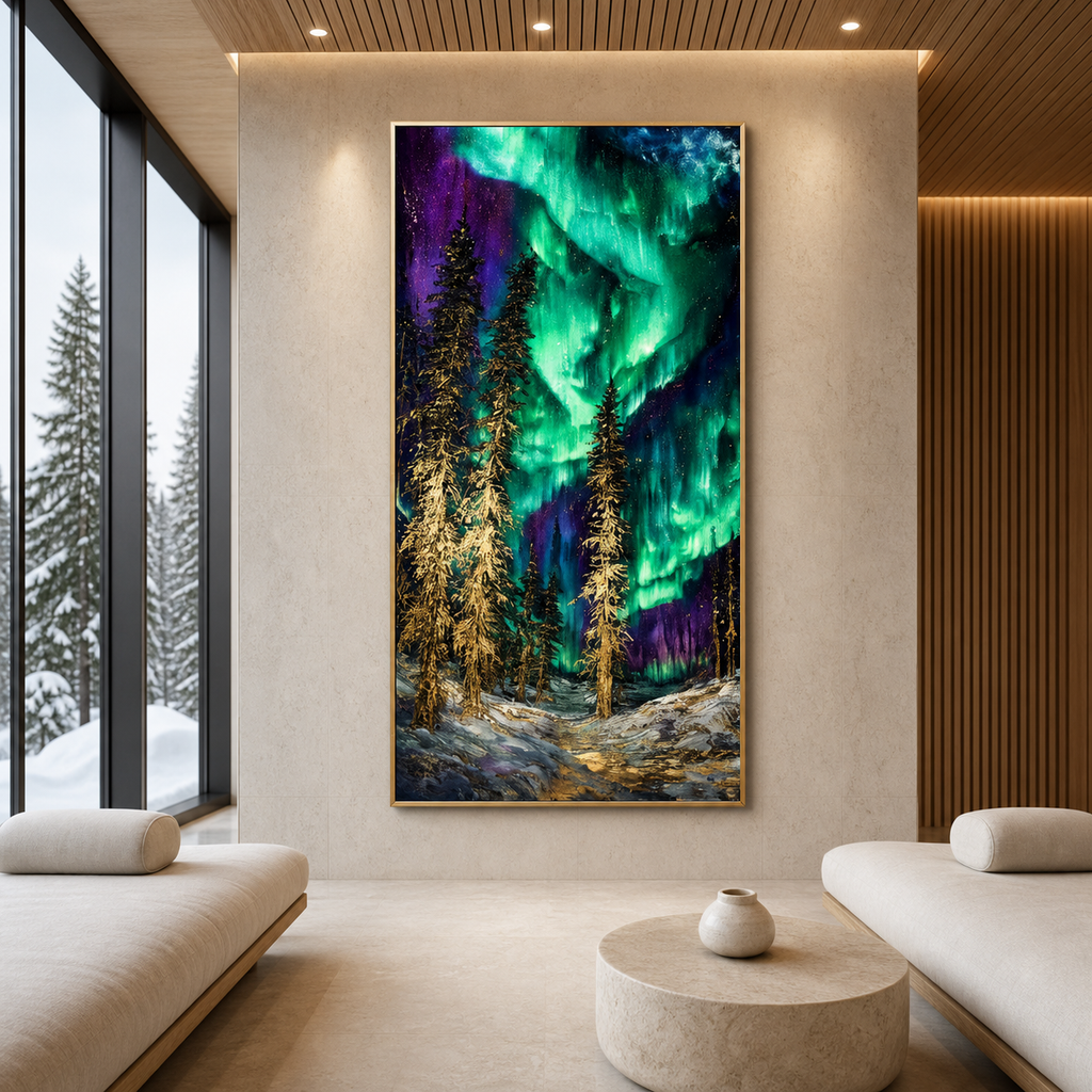 AVIORART Trees Light Wall Art Canvas
