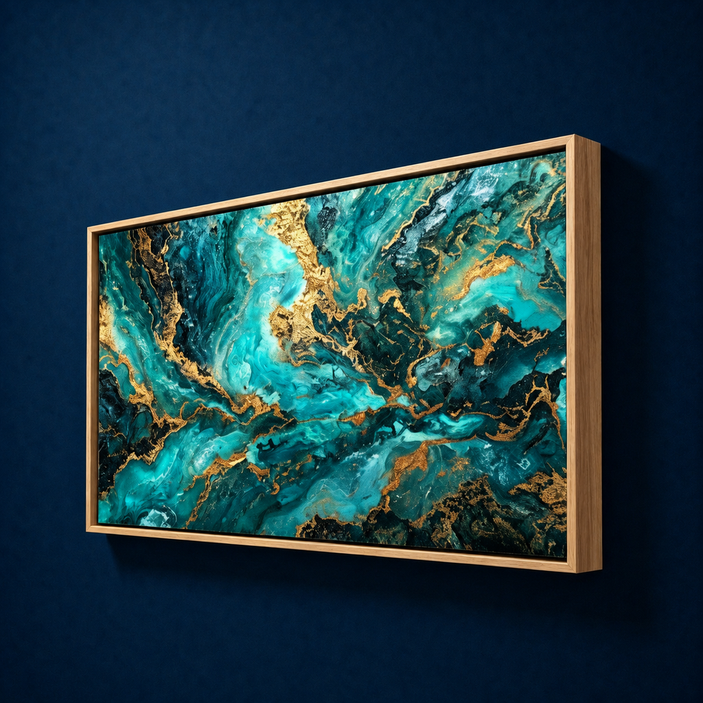 AVIORART Turquoise Waves Wall Art Canvas