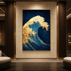 AVIORART Wave of Gold Wall Art Canvas