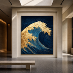 AVIORART Wave of Gold Wall Art Canvas