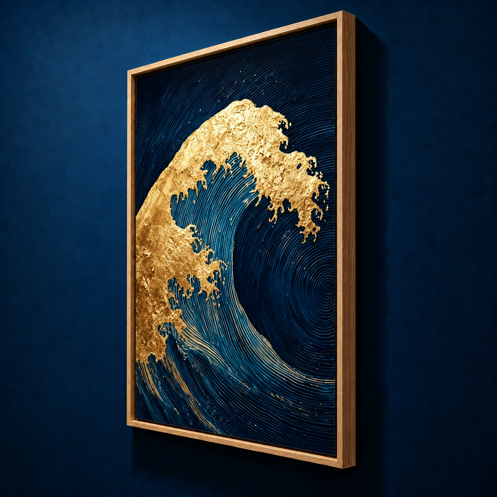 AVIORART Wave of Gold Wall Art Canvas
