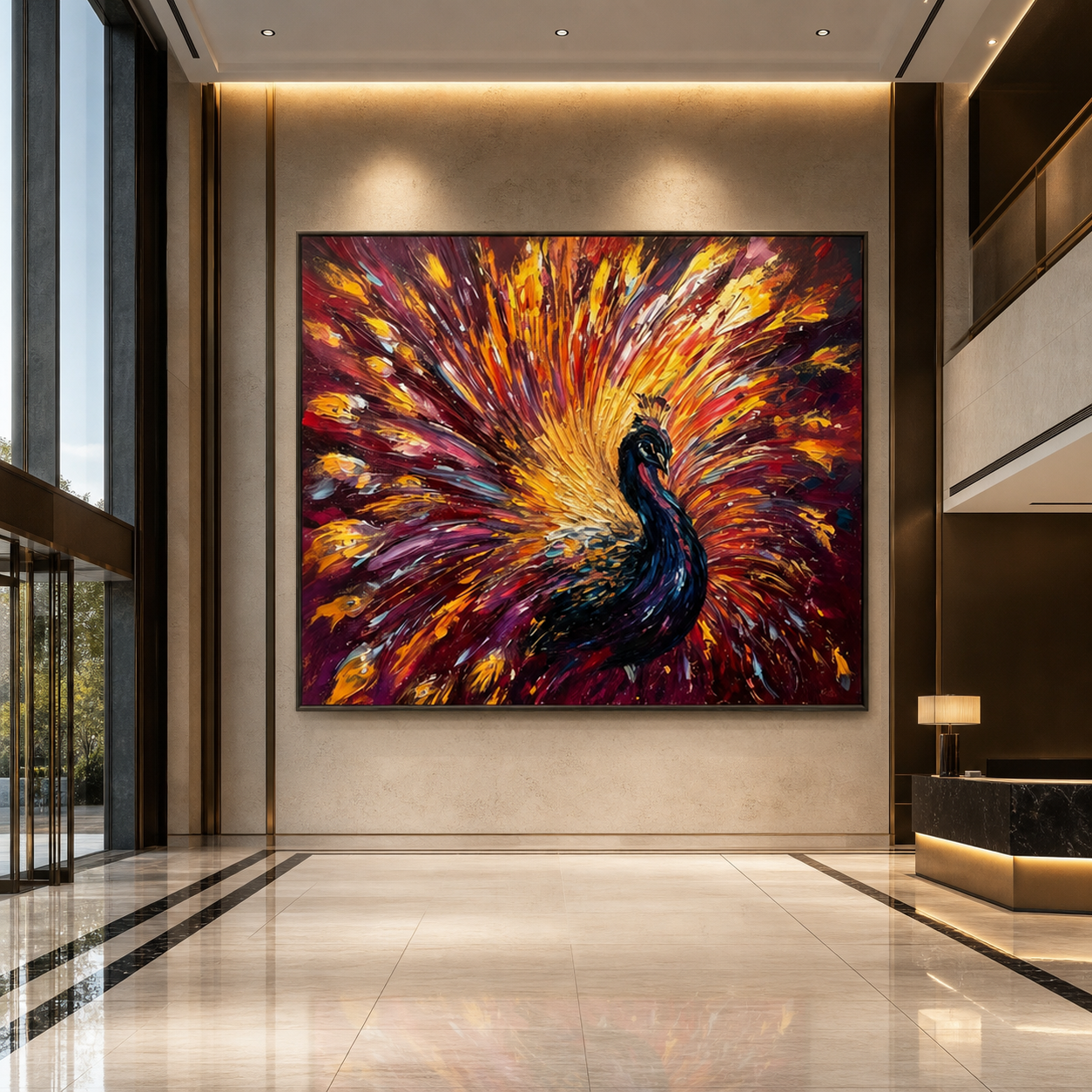 AVIORART Wine Feathers Wall Art Canvas
