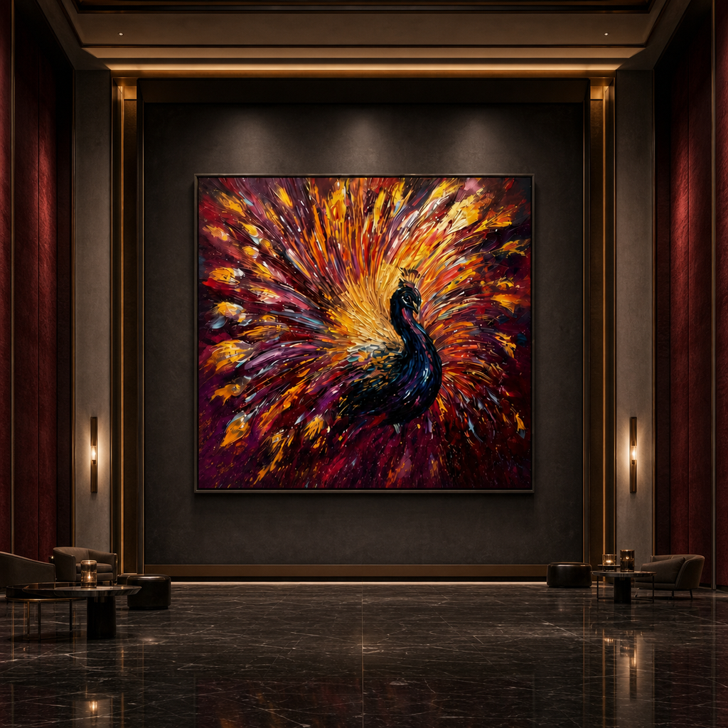 AVIORART Wine Feathers Wall Art Canvas