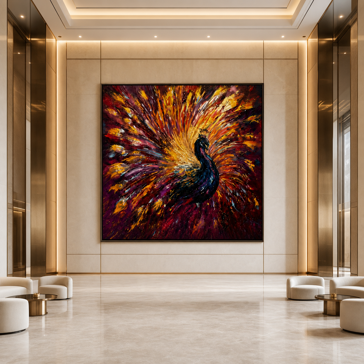 AVIORART Wine Feathers Wall Art Canvas