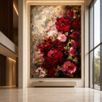 AVIORART Wine Flowers Wall Art Canvas