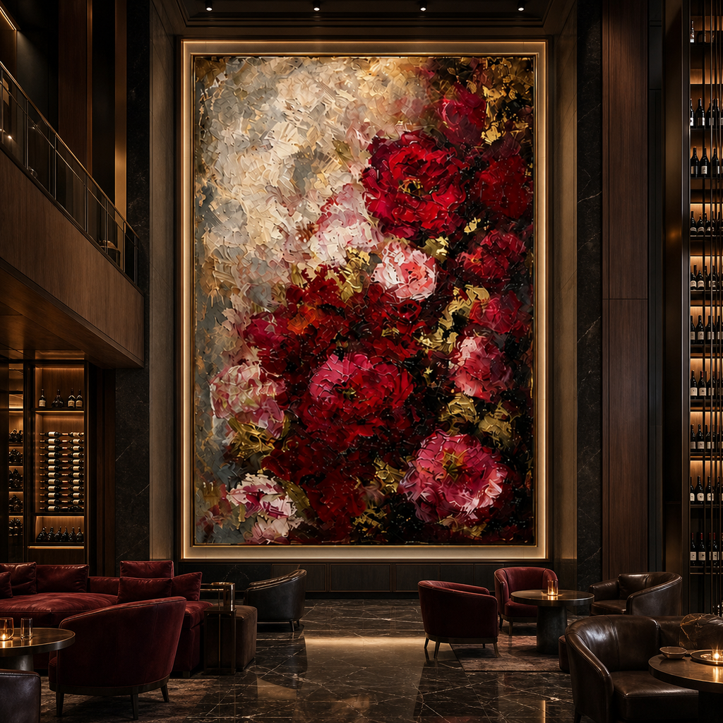 AVIORART Wine Flowers Wall Art Canvas