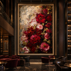 AVIORART Wine Flowers Wall Art Canvas