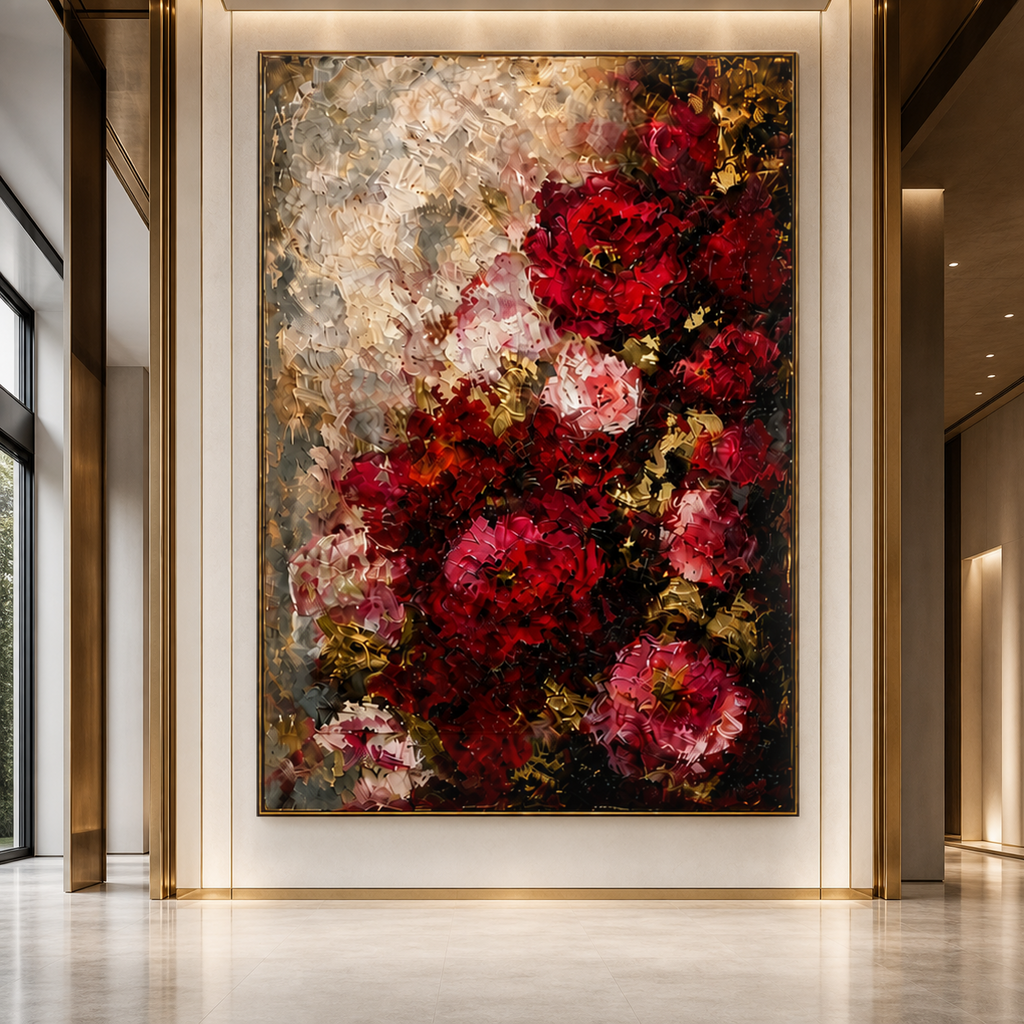AVIORART Wine Flowers Wall Art Canvas