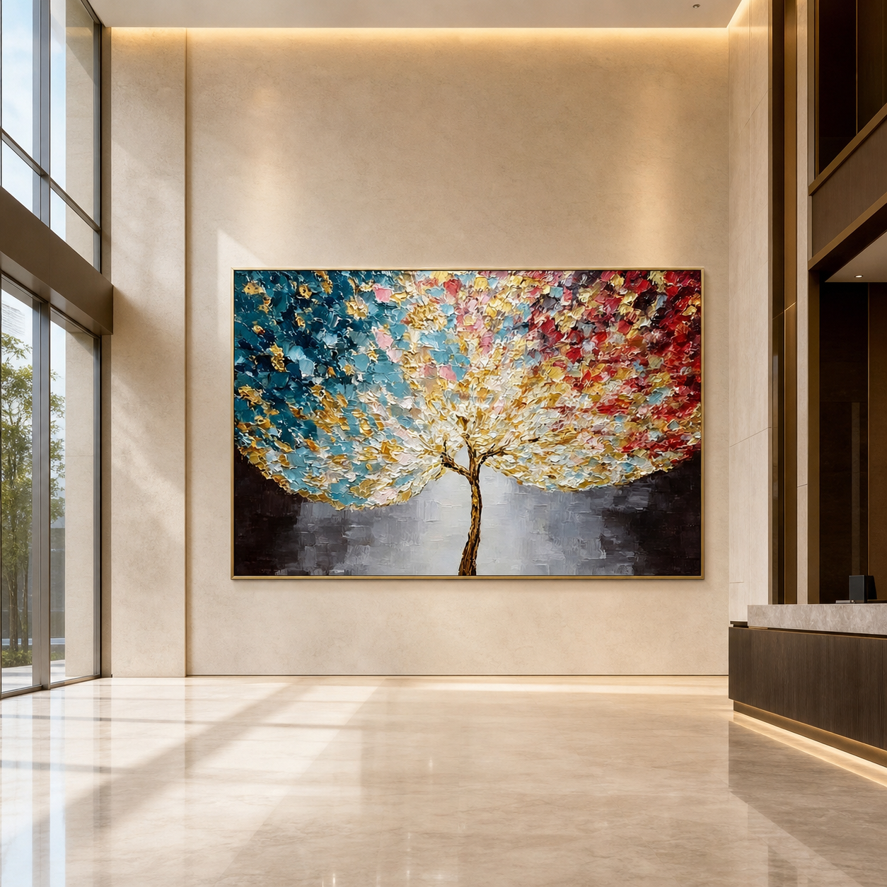 AVIORART Wall Art Canvas Wine Sapphire Tree