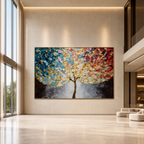 AVIORART Wall Art Canvas Wine Sapphire Tree