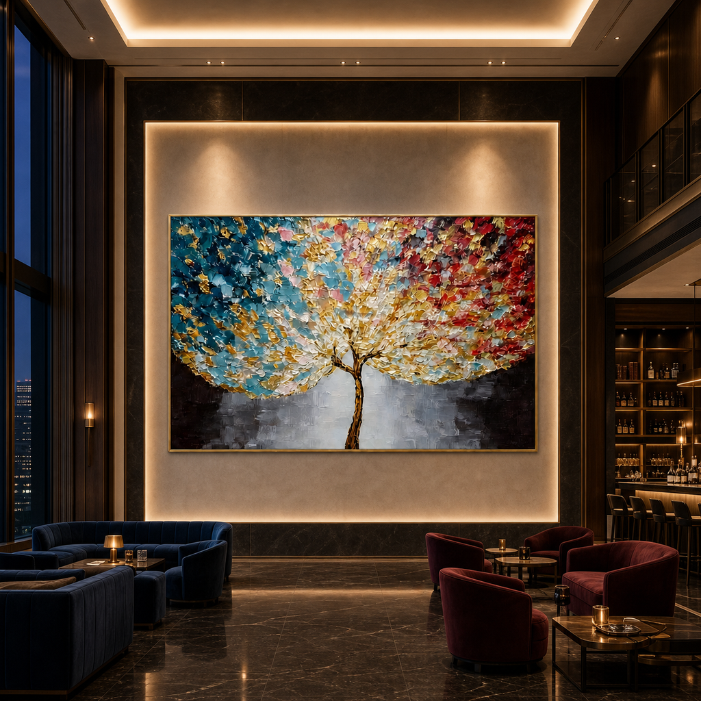 AVIORART Wall Art Canvas Wine Sapphire Tree