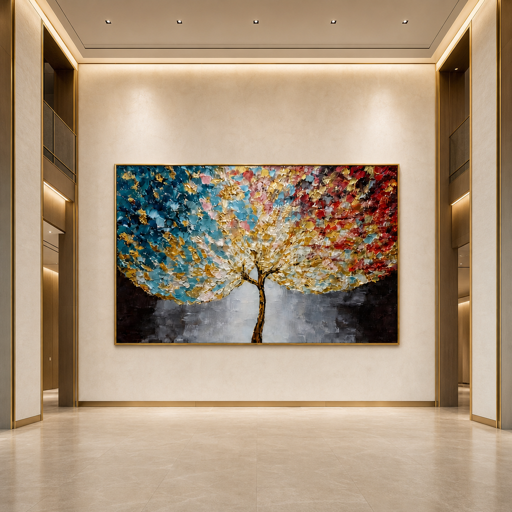 AVIORART Wall Art Canvas Wine Sapphire Tree