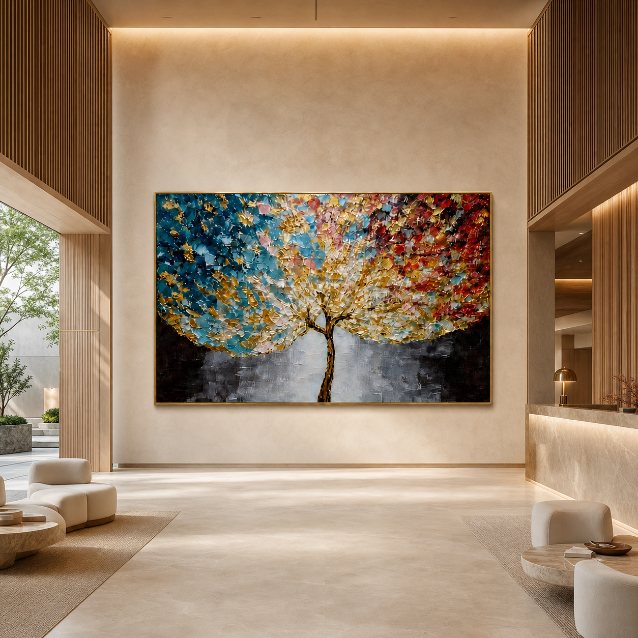 AVIORART Wall Art Canvas Wine Sapphire Tree