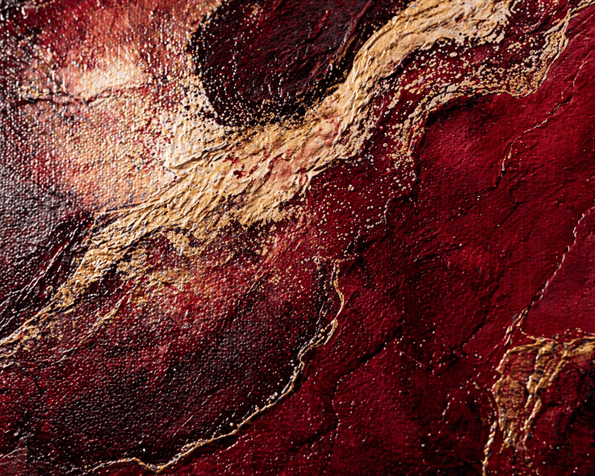 AVIORART Burgundy Waves Wall Art Canvas