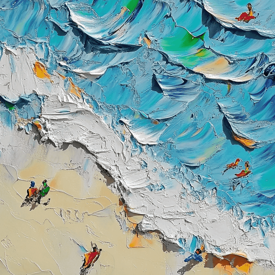 beach oil painting